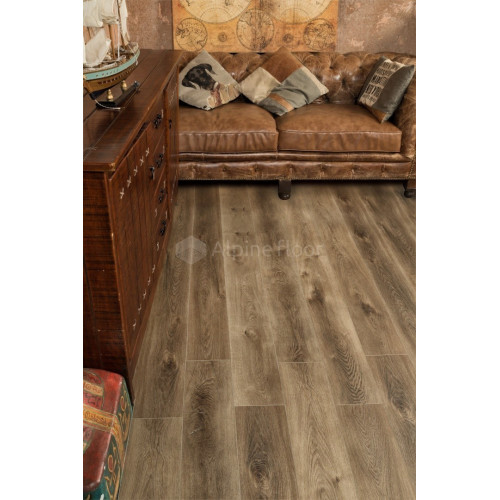 Кварц виниловый ламинат Alpine Floor Премиальный XL Дуб коричневый ECO 7-9
