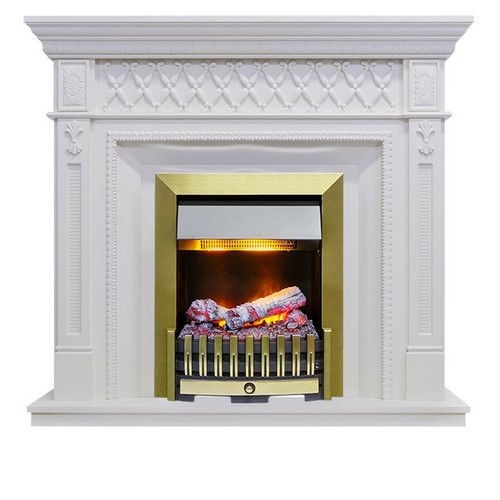 Dimplex Каминокомплект Alexandria - Белый дуб с очагом Danville Antique Brass FB2