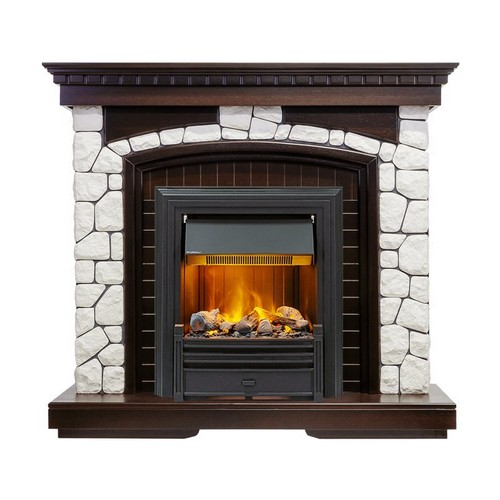 Dimplex Каминокомплект Glasgow - Темный дуб - Белый с очагом Brookline Black